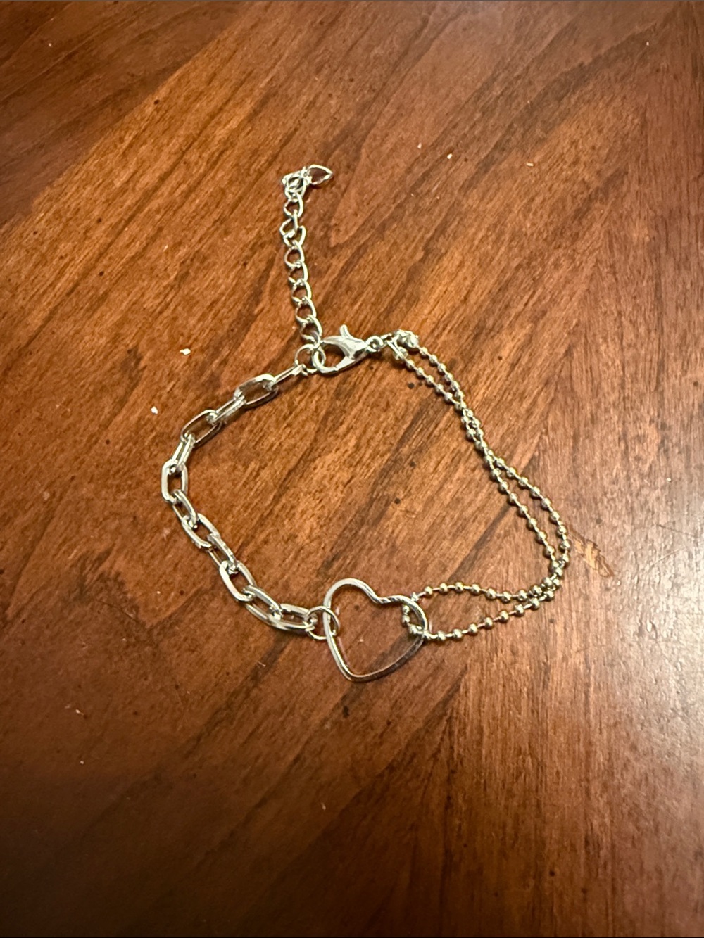 Silver Heart Link Bracelet - Women Jewelry
